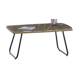 Mesa KROYA, baja, metal, ratán, cristal