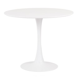 Mesa TUL (SU), base de metal, tapa lacada blanca