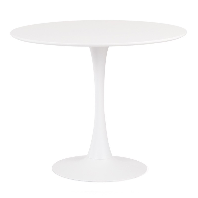 Mesa TUL (SU), base de metal, tapa lacada blanca