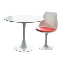 Mesa TUL (SU), base de metal, tapa lacada blanca