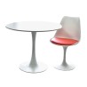 Mesa TUL (SU), base de metal, tapa lacada blanca