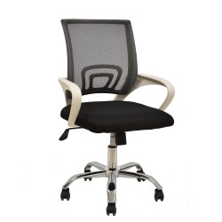 Sillón de oficina FISS NEW, brazos blanco, basculante