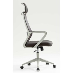 Sillón de oficina MARIO, alto, gris