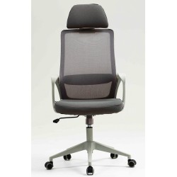 Sillón de oficina MARIO, alto, gris