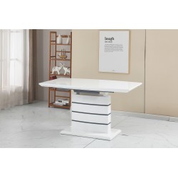 Mesa CHAMBERY, extensible, lacada blanca
