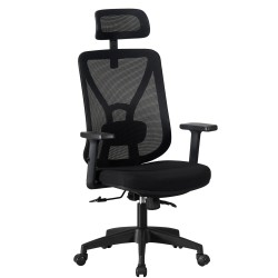 Sillón de oficina CLISSON, alto, negro