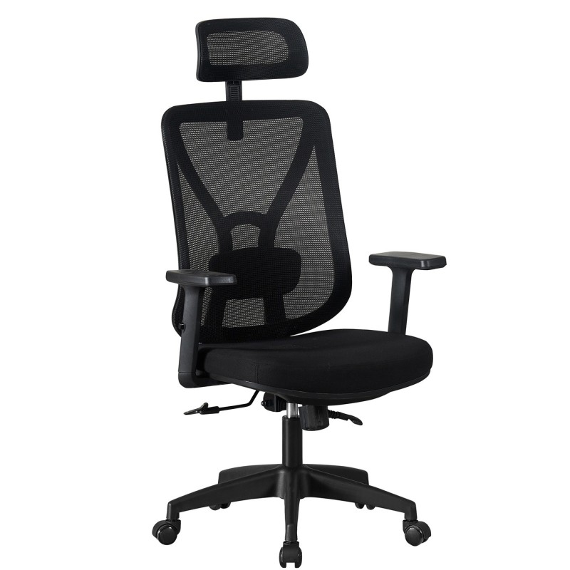 Sillón de oficina CLISSON, alto, negro