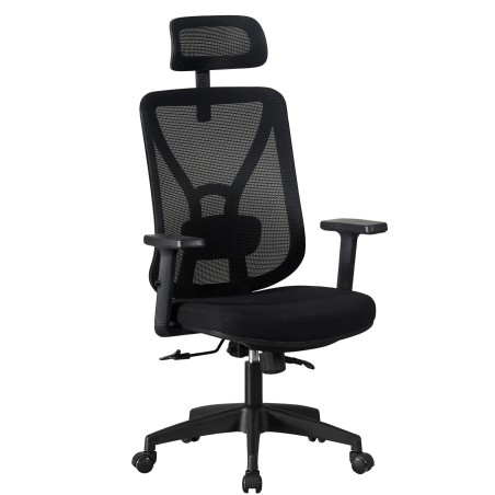 Sillón de oficina CLISSON, alto, negro