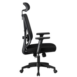 Sillón de oficina CLISSON, alto, negro