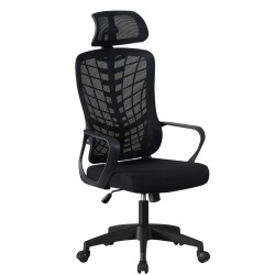 Sillón de oficina MELLAC, alto, negro