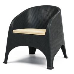 Sillón SURF, apilable, polipropileno marrón chocolate