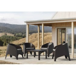 Sillón SURF, apilable, polipropileno marrón chocolate