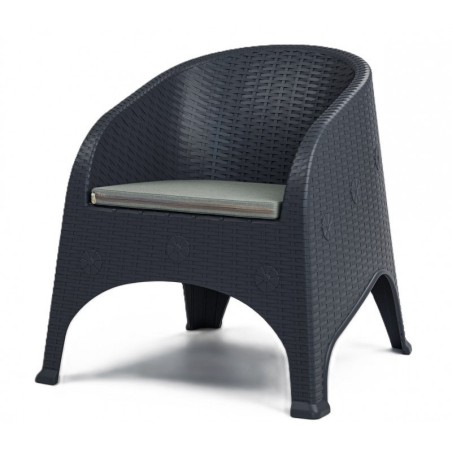 Sillón SURF, apilable, polipropileno antracita
