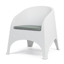 Sillón SURF, apilable, polipropileno blanco