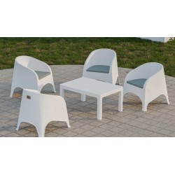 Sillón SURF, apilable, polipropileno blanco