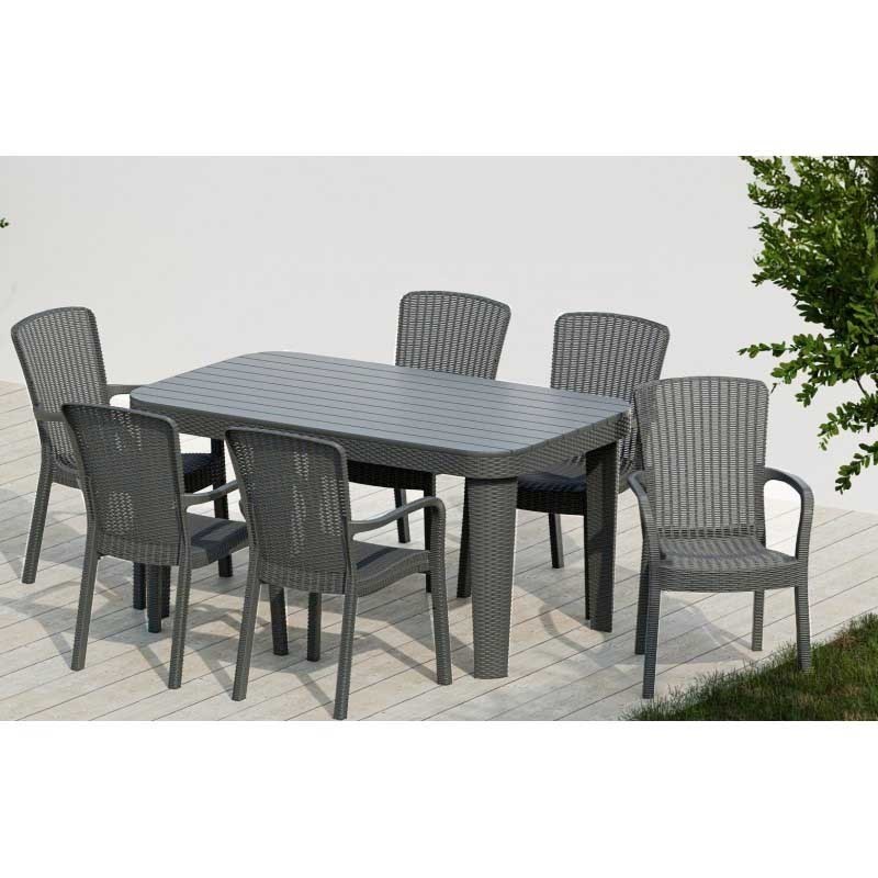 Mesa MOJÁCAR, polipropileno gris