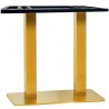 Base de mesa TROCADERO RT72DO, acero inoxidable, dorada, base de acero de 8 mm. 70 x 40 cms