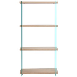 Estantería OSIRIS NEW, madera, cristal templado