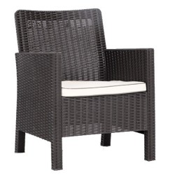 Sillón ADRIATICO, polipropileno marrón chocolate