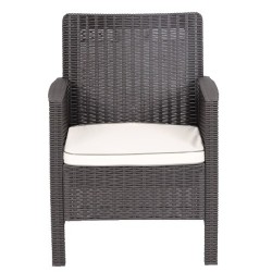 Sillón ADRIATICO, polipropileno marrón chocolate
