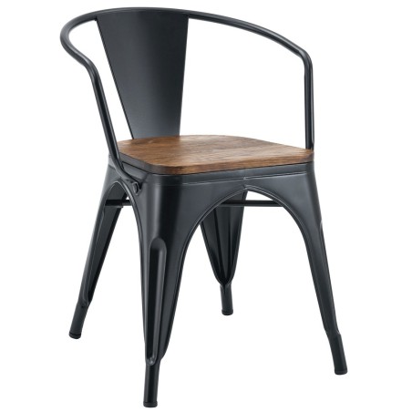 Sillón TOL EK WOOD, acero, negro