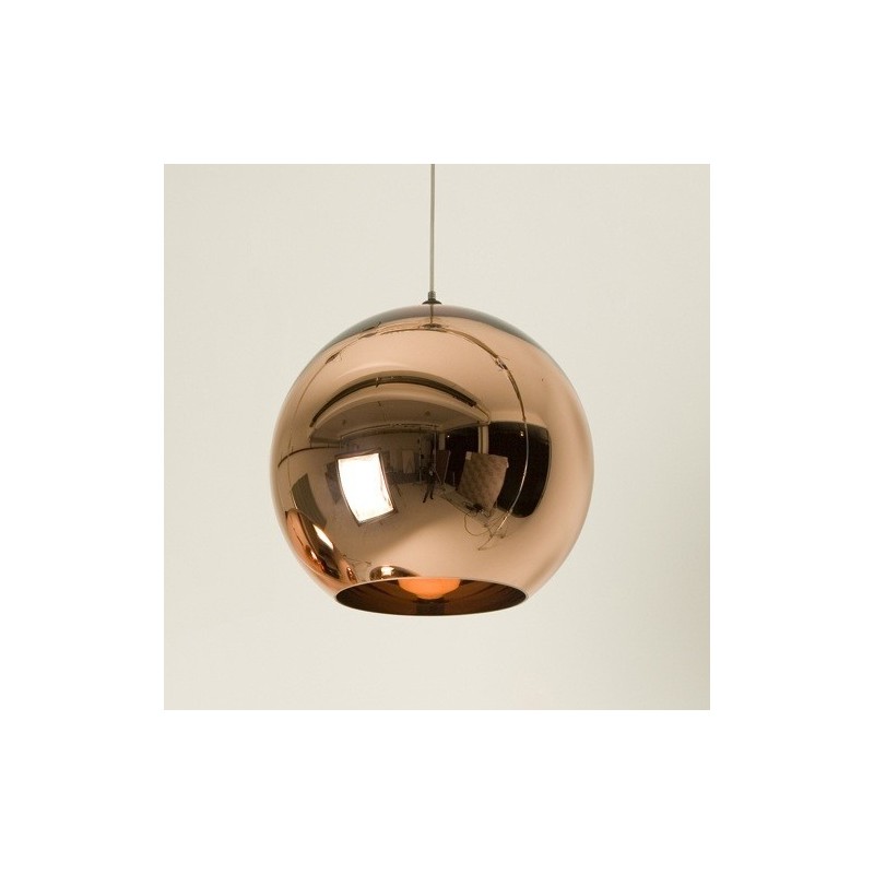 Lámpara HUGO, colgante, cristal, color cobre