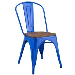 Silla TOL EK WOOD, acero, azul