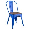 Silla TOL EK WOOD, acero, azul