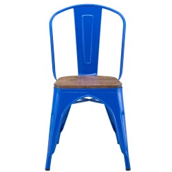 Silla TOL EK WOOD, acero, azul