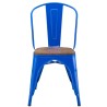Silla TOL EK WOOD, acero, azul