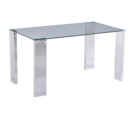 Mesa BETSY, acero inoxidable, cristal templado