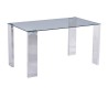 Mesa BETSY, acero inoxidable, cristal templado