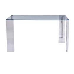 Mesa BETSY, acero inoxidable, cristal templado