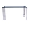 Mesa BETSY, acero inoxidable, cristal templado