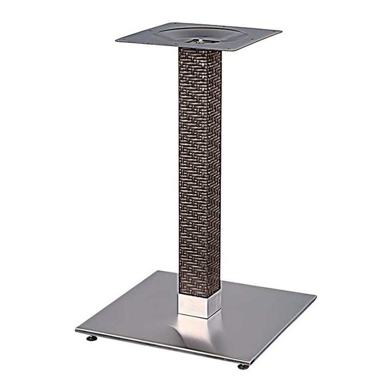 Base de mesa OLBY 72, columna revestida, base de acero de 8 mm. 45 x 45 cm