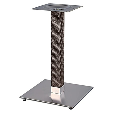 Base de mesa OLBY 72, columna revestida, base de acero de 8 mm. 45 x 45 cm