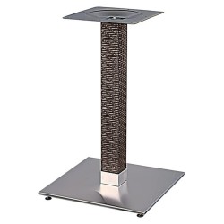 Base de mesa OLBY 72, columna revestida, base de acero de 8 mm. 45 x 45 cm