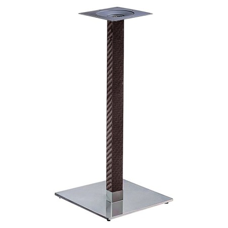 Base de mesa OLBY 110, alta, columna revestida, base de acero de 8 mm. 45 x 45 cm