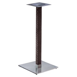Base de mesa OLBY 110, alta, columna revestida, base de acero de 8 mm. 45 x 45 cm
