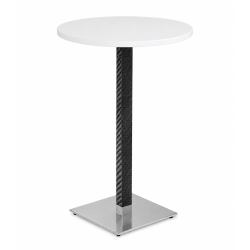 Base de mesa OLBY 110, alta, columna revestida, base de acero de 8 mm. 45 x 45 cm