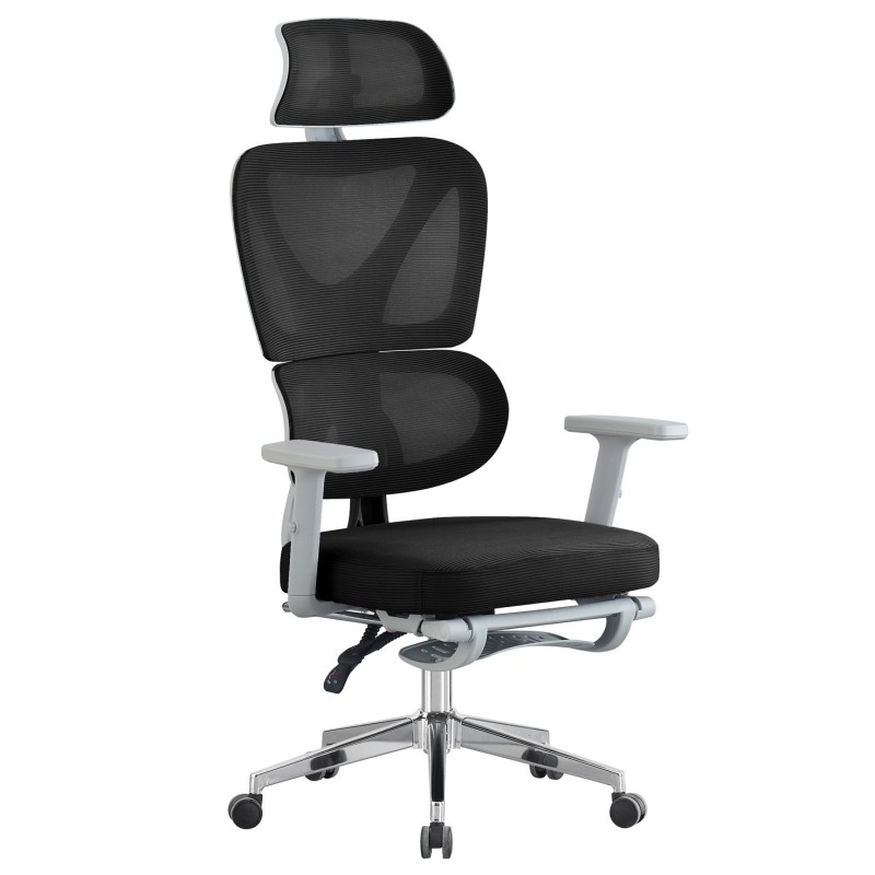 Sillón de oficina DURBUY, alto, ergonómico, gris