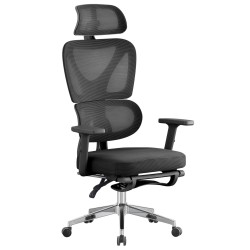 Sillón de oficina DURBUY, alto, ergonómico, negro
