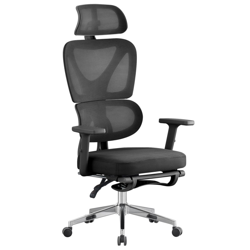 Sillón de oficina DURBUY, alto, ergonómico, negro