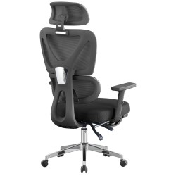 Sillón de oficina DURBUY, alto, ergonómico, negro