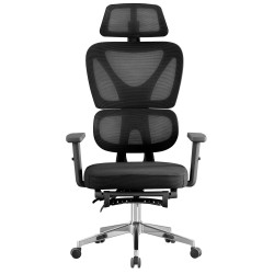 Sillón de oficina DURBUY, alto, ergonómico, negro