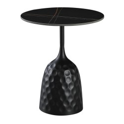 Mesa CAVEZZO, baja, negra, tapa cerámica mármol negro
