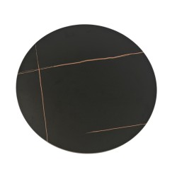 Mesa CAVEZZO, baja, negra, tapa cerámica mármol negro