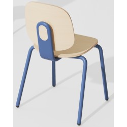 Silla COLMAR, apilable, azul, contrachapado revestido con HPL