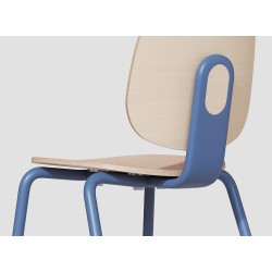 Silla COLMAR, apilable, azul, contrachapado revestido con HPL
