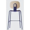 Taburete COLMAR, apilable, azul, contrachapado revestido con HPL
